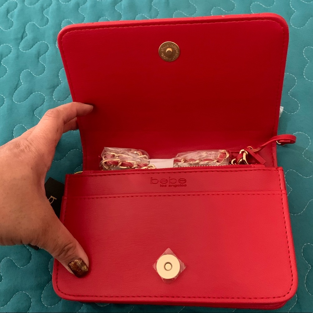 NWT. Bebe Red Crossbody Bag - Picture 12 of 16